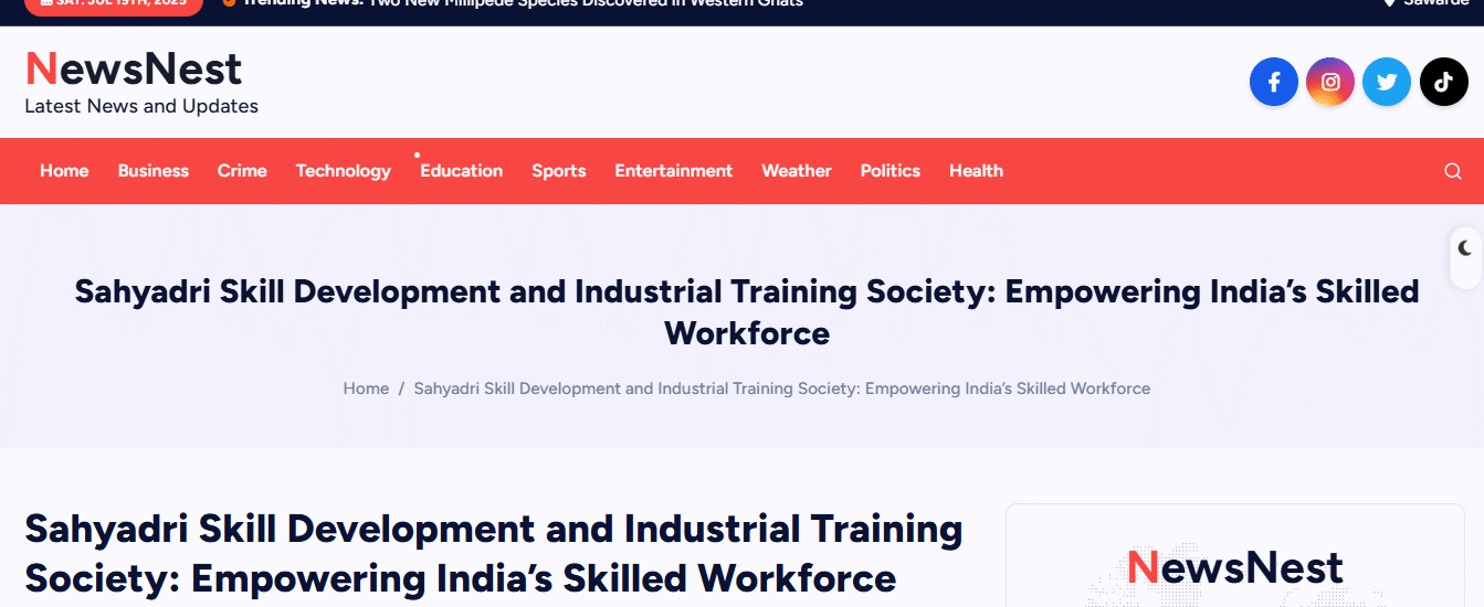 sahyadri skill development and industrial trainning society #ssdits